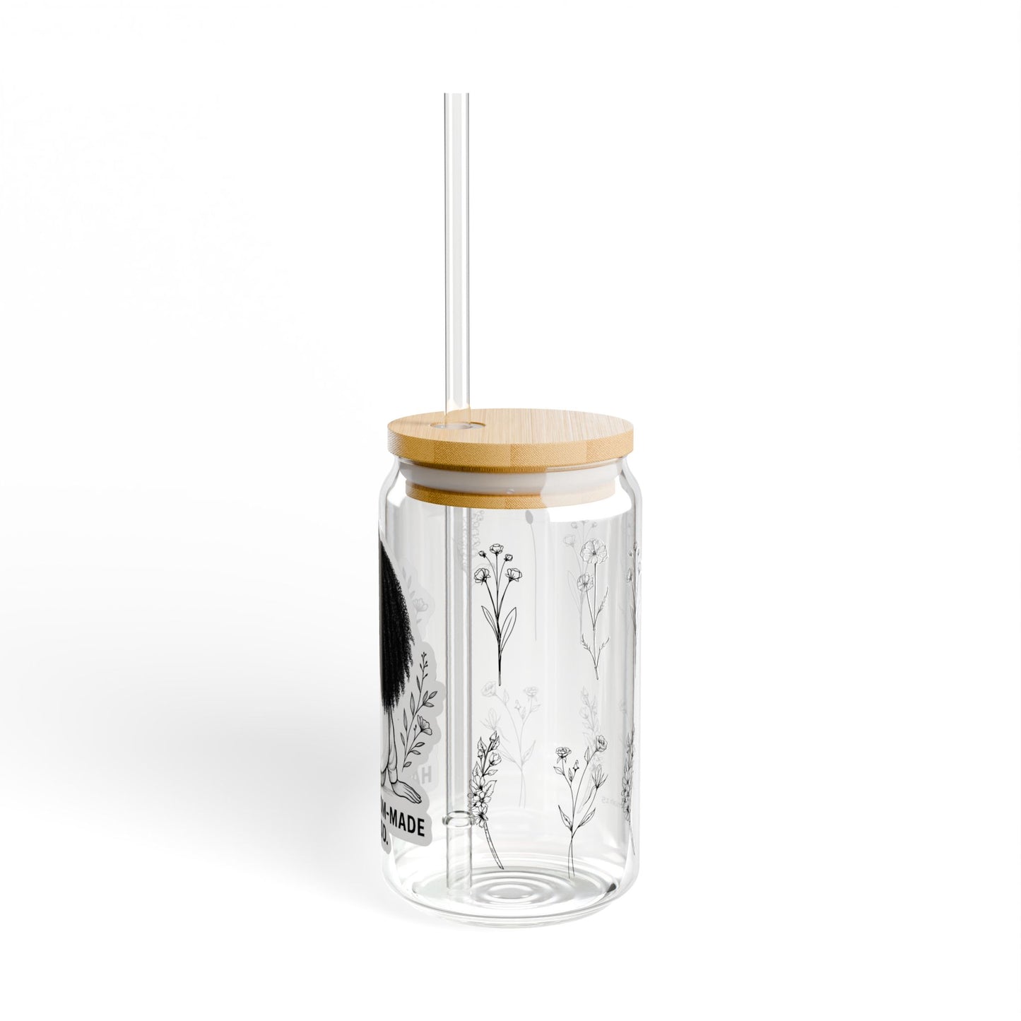 Hair, Custom-Made by God | Afro Hair Faith Sipper Glass Drinkware | Beverage
