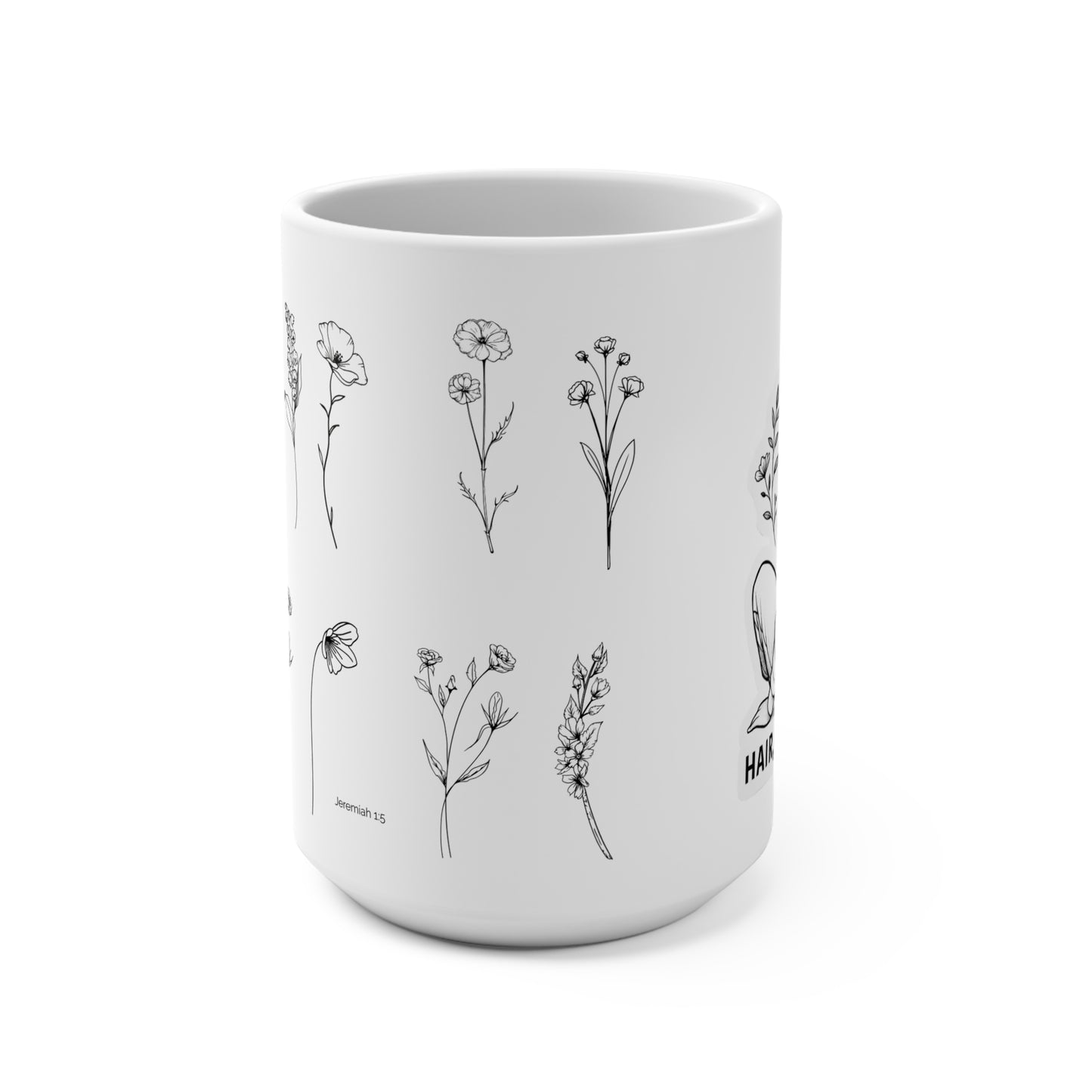 15oz Ceramic Mug | Coffee, Tea Lovers, Drinkware | “Hair, Custom-Made by God”