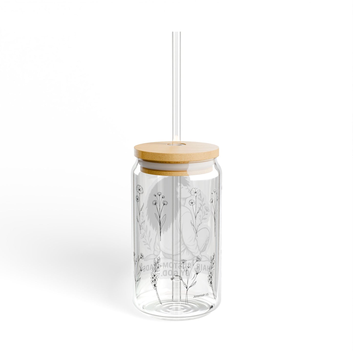 Hair, Custom-Made by God | Afro Hair Faith Sipper Glass Drinkware | Beverage