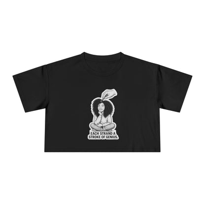 Artistic Women's Crop Tee - Each Strand a Stroke of Genius, Graphic Tee, Creative Fashion, Casual Wear, Gift for Her, Summer Style