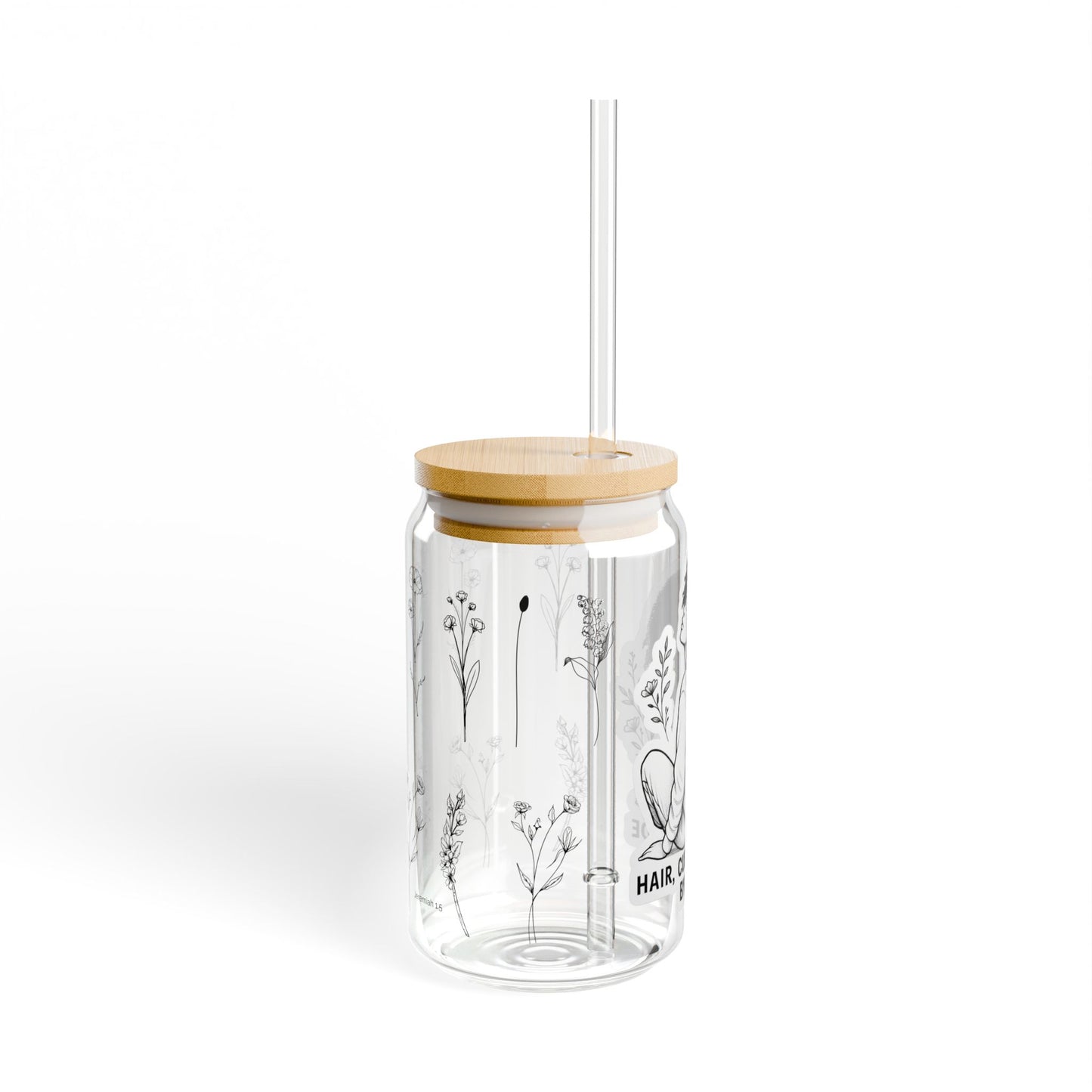 Hair, Custom-Made by God | Afro Hair Faith Sipper Glass Drinkware | Beverage