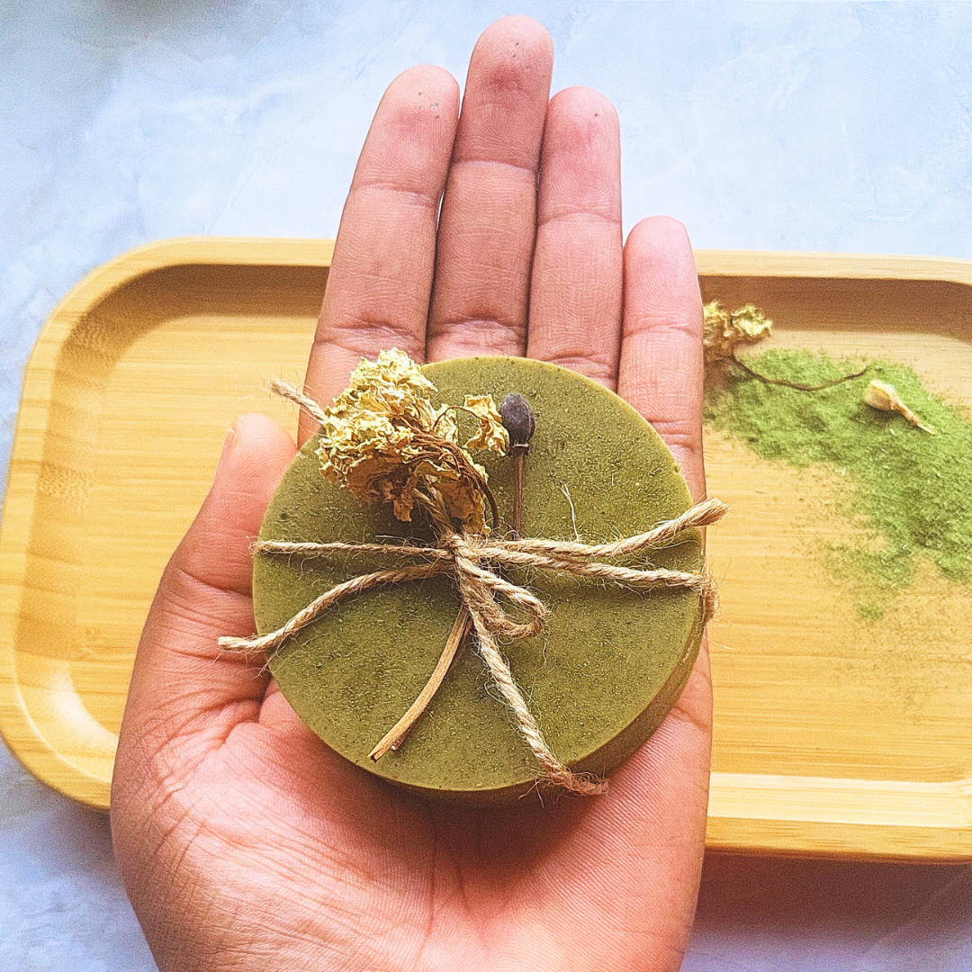 Herbal Goat Milk Shampoo Bar – Moringa, Neem & Botanicals (4oz)